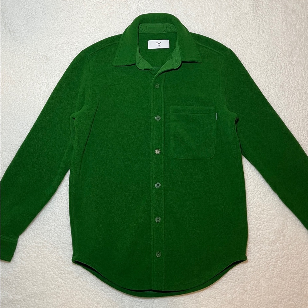 Aritzia Green Fleece Shirt Jacket
